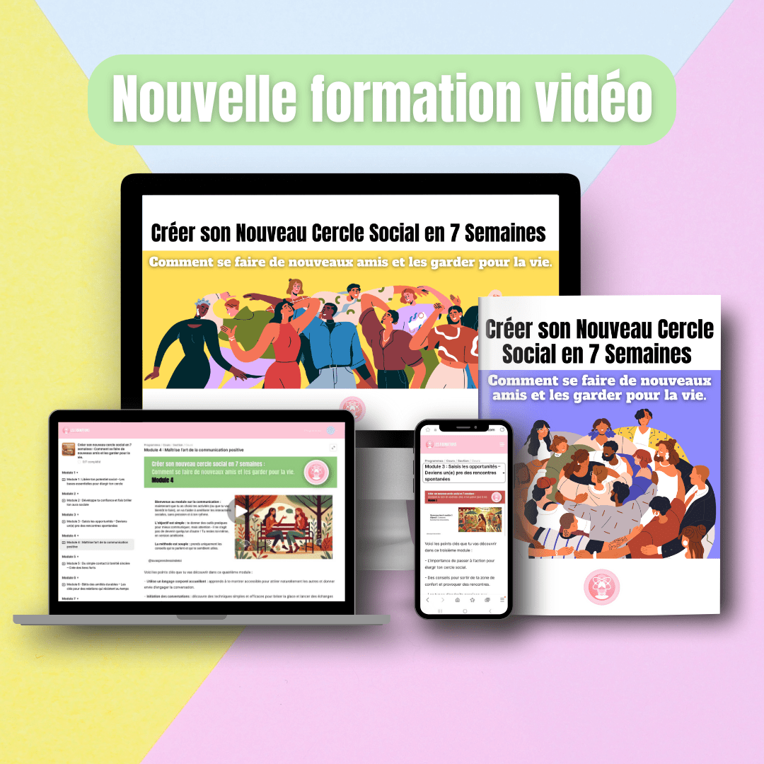 Mockup officiel de la formation Créer son nouveau cercle social en 7 semaines