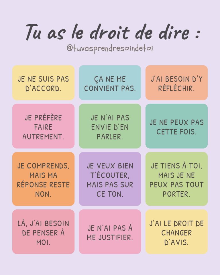 Tu as le droit de dire non et de poser tes limites