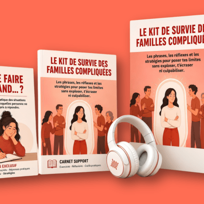 Le Kit de survie des familles compliquées - Les phrases, les réflexes et les stratégies pour poser tes limites sans exploser, t’écraser ni culpabiliser.